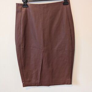 The Limited, brown fake leather skirt, size 2 Tall